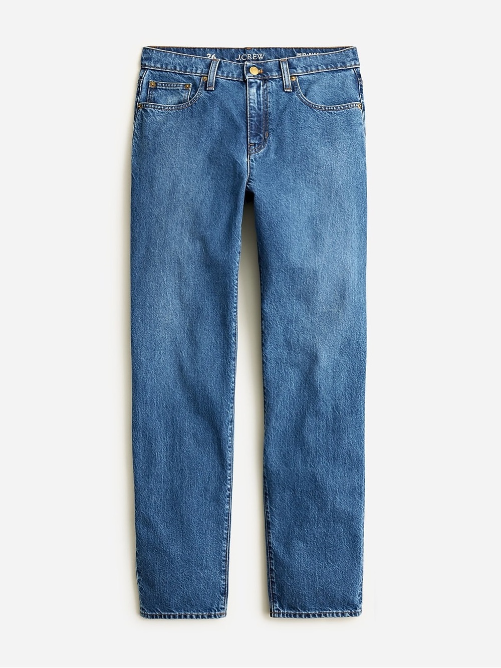 NWT J.Crew medium-wash mid rise slouchy straight jeans 28